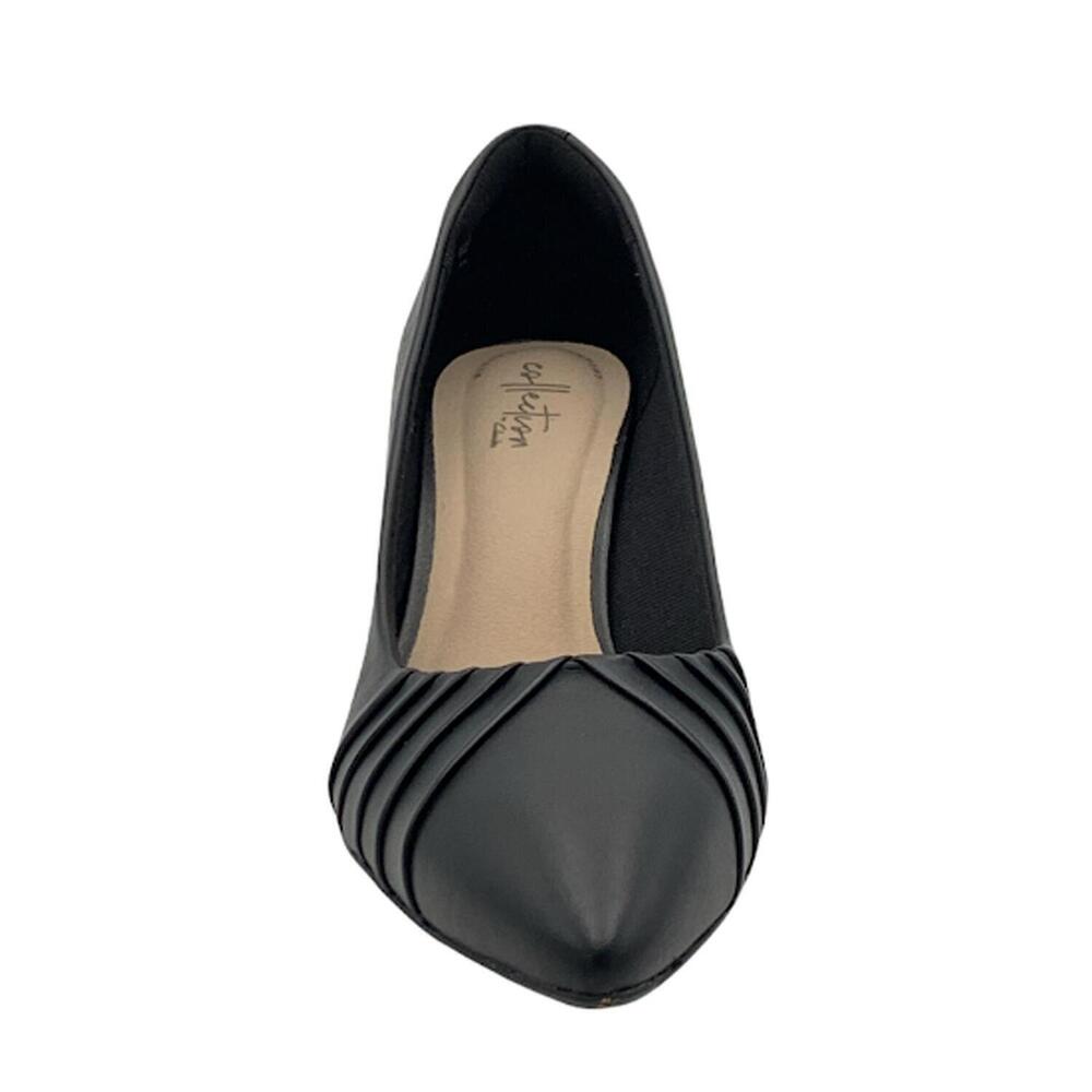 Clarks Collection Pointy Toe Pumps Linvale Crown Black - Wide - Picture 3 of 5